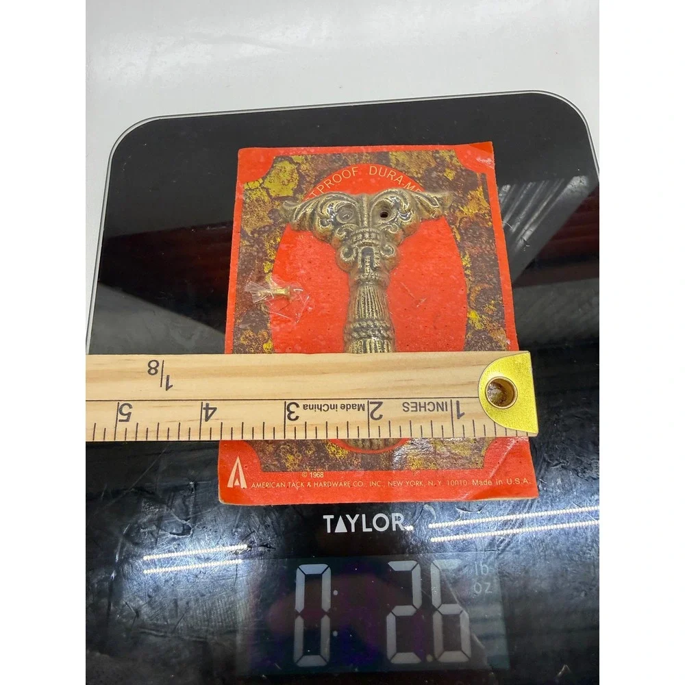 Vintage 1968 American Tack Hardware Deco Room Tassel Wall Hook Brass Dura-Metal